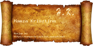 Hamza Krisztina névjegykártya